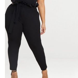 Pretty Little Thing Black Paper Bag Skinny Pant